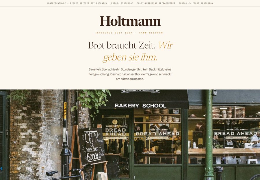 Website für Bäckerei Holtmann