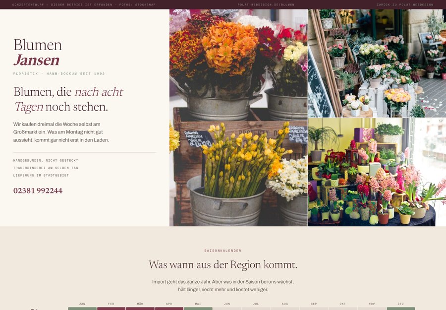 Website für Blumen Jansen