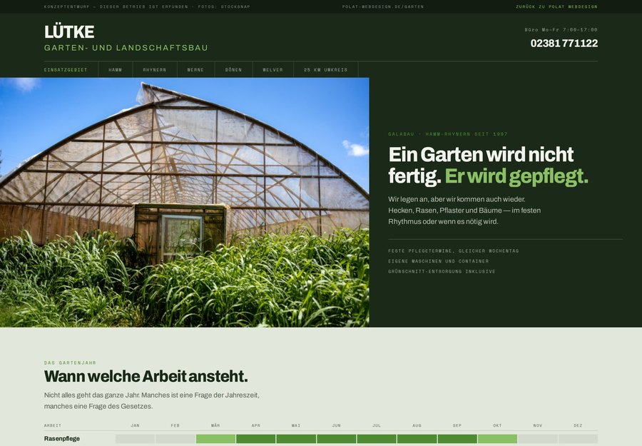 Website für GaLaBau Lütke
