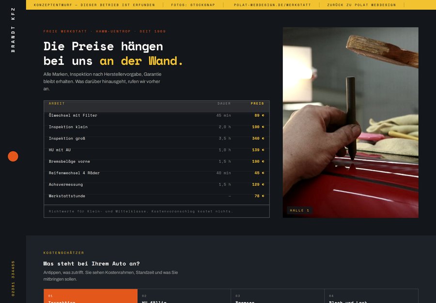 Website für Kfz-Werkstatt Brandt