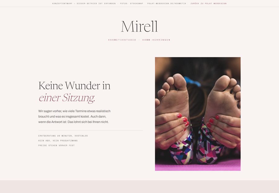 Website für Kosmetik Mirell